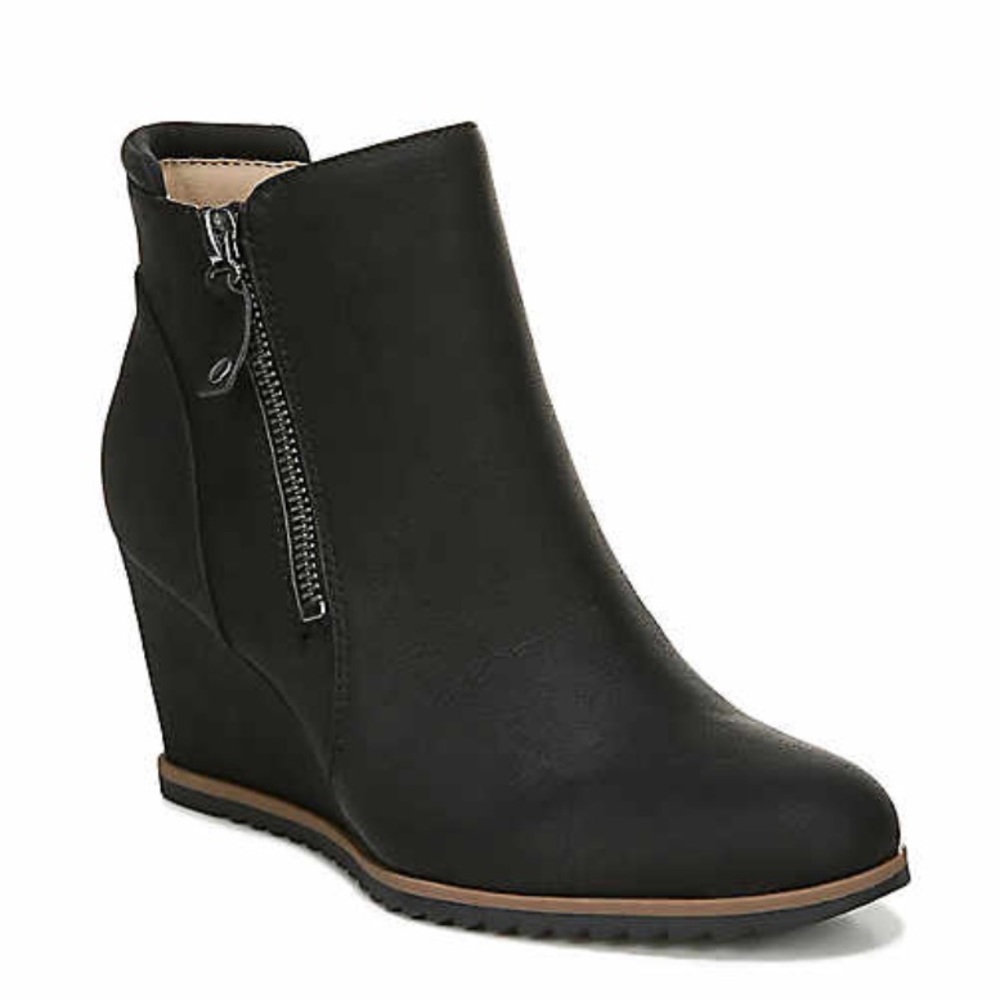Black Wedge Bootie